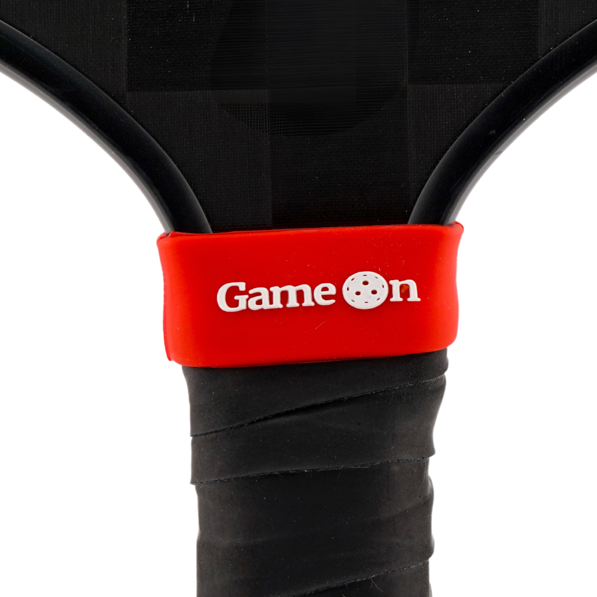 Game On Pickleball Band shown on paddle as a color-customized personalized paddle band for pickleball players, ideal for paddle ID, team branding, and custom gear This image features custom pickleball paddle bands, a personalized paddle band, and a customized paddle band, ideal for player ID, team branding, club gear, and tournament accessories.