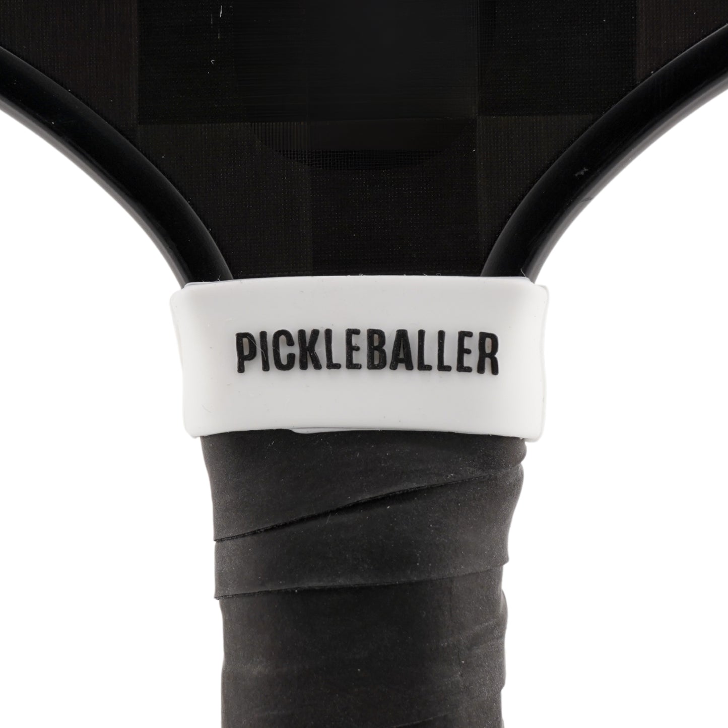 Pickleballer Pickleball Band shown on paddle as a color-customized personalized paddle band for pickleball players, ideal for paddle ID, team branding, and custom gear This image features custom pickleball paddle bands, a personalized paddle band, and a customized paddle band, ideal for player ID, team branding, club gear, and tournament accessories.