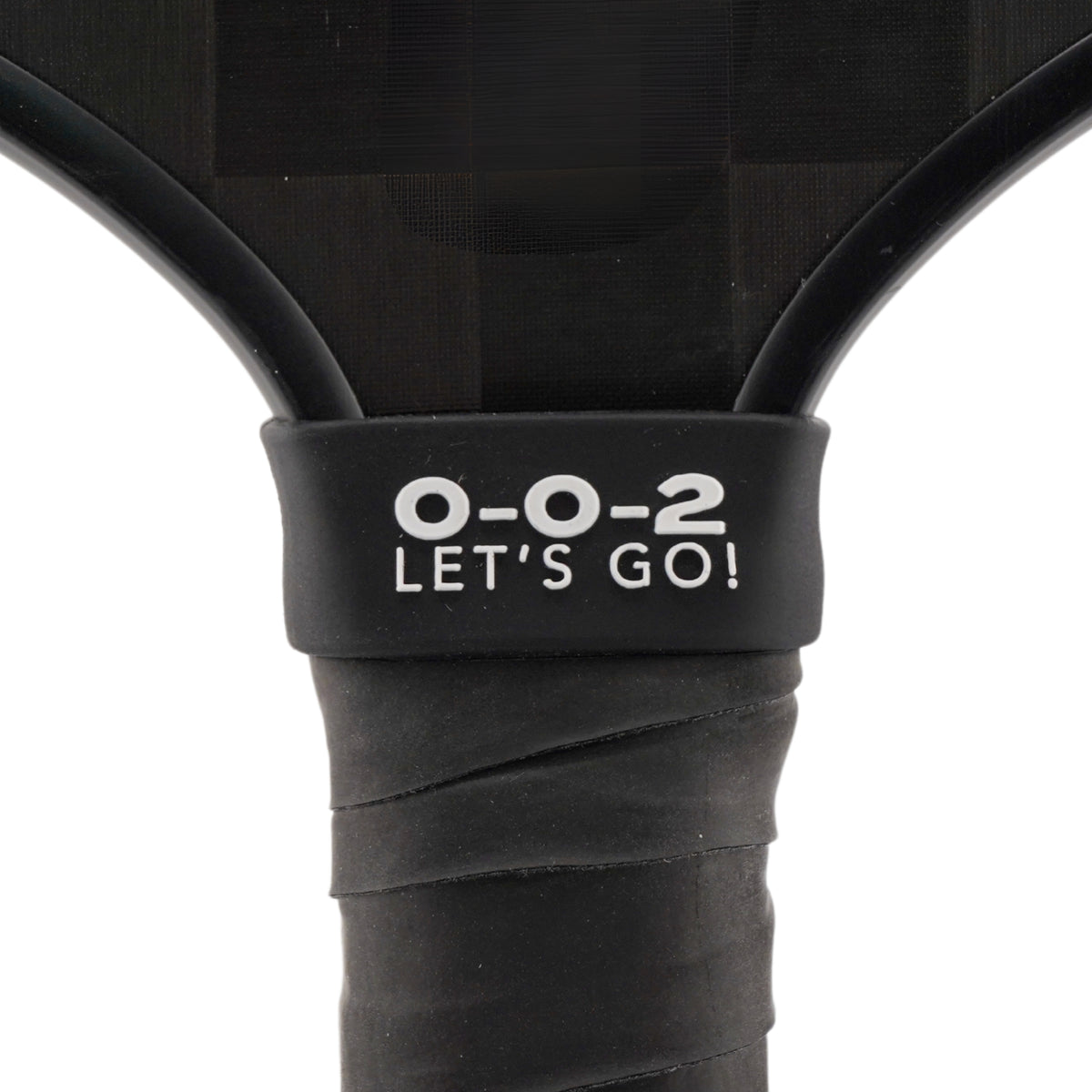 0-0-2 Let's Go Pickleball Band shown off paddle as a color-custom pickleball paddle band, perfect for personalized gear, clubs, tournaments, and accessory organization This image features custom pickleball paddle bands, a personalized paddle band, and a customized paddle band, ideal for player ID, team branding, club gear, and tournament accessories.