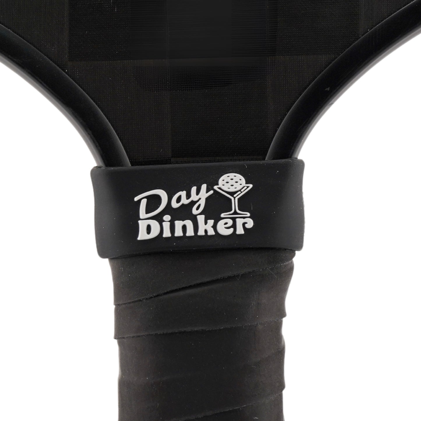Day Dinker Pickleball Band shown on paddle as a color-customized personalized paddle band for pickleball players, ideal for paddle ID, team branding, and custom gear This image features custom pickleball paddle bands, a personalized paddle band, and a customized paddle band, ideal for player ID, team branding, club gear, and tournament accessories.