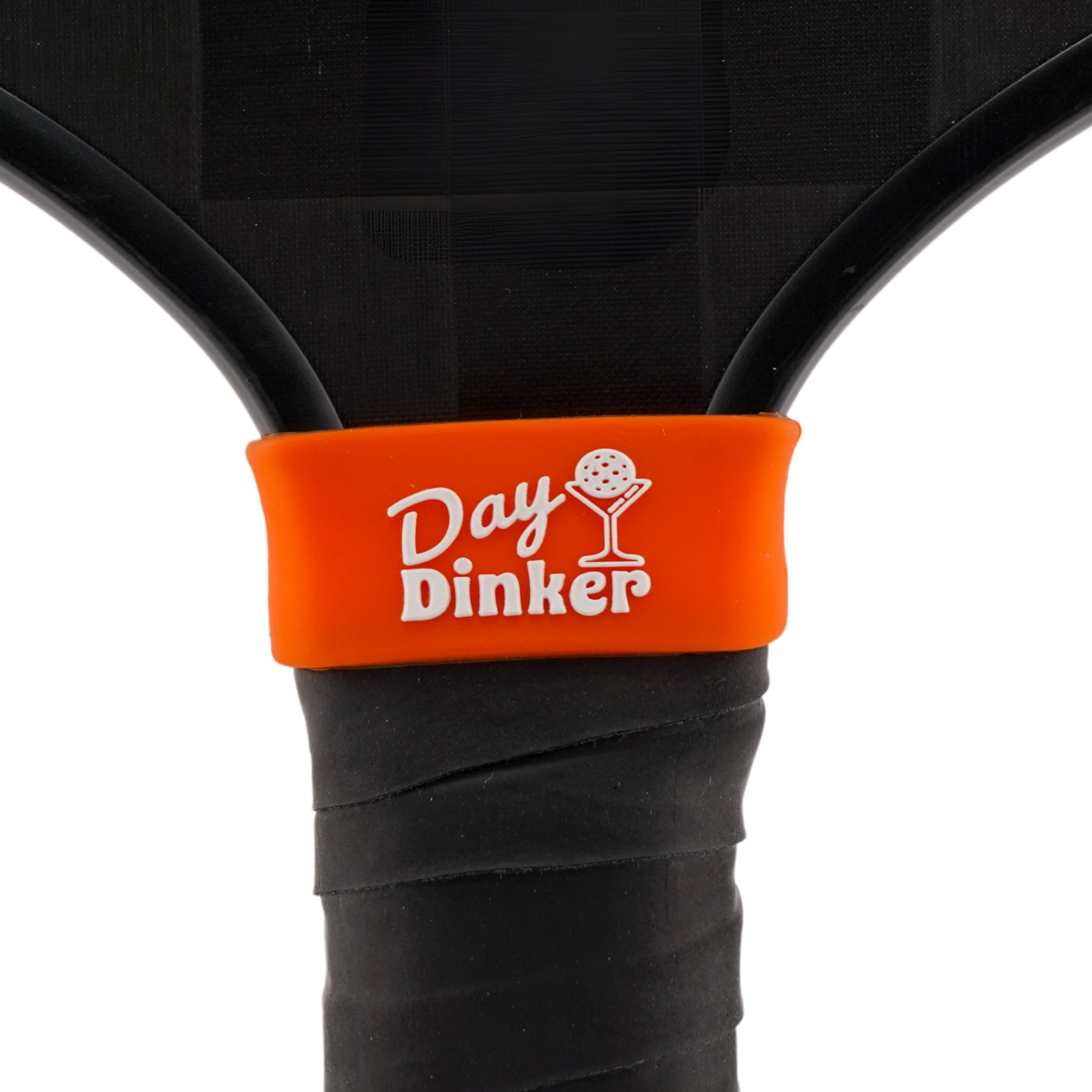 Day Dinker Pickleball Band shown on paddle as a color-customized personalized paddle band for pickleball players, ideal for paddle ID, team branding, and custom gear This image features custom pickleball paddle bands, a personalized paddle band, and a customized paddle band, ideal for player ID, team branding, club gear, and tournament accessories.