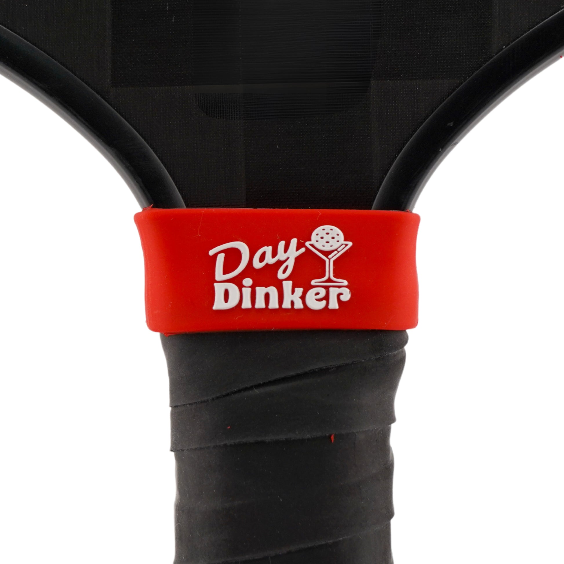 Day Dinker Pickleball Band shown on paddle as a color-customized personalized paddle band for pickleball players, ideal for paddle ID, team branding, and custom gear This image features custom pickleball paddle bands, a personalized paddle band, and a customized paddle band, ideal for player ID, team branding, club gear, and tournament accessories.