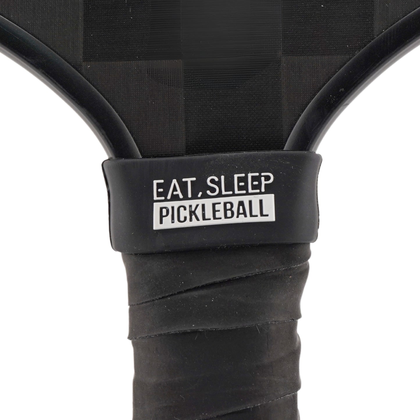 Eat Sleep Pickleball Pickleball Band shown on paddle as a color-customized personalized paddle band for pickleball players, ideal for paddle ID, team branding, and custom gear This image features custom pickleball paddle bands, a personalized paddle band, and a customized paddle band, ideal for player ID, team branding, club gear, and tournament accessories.