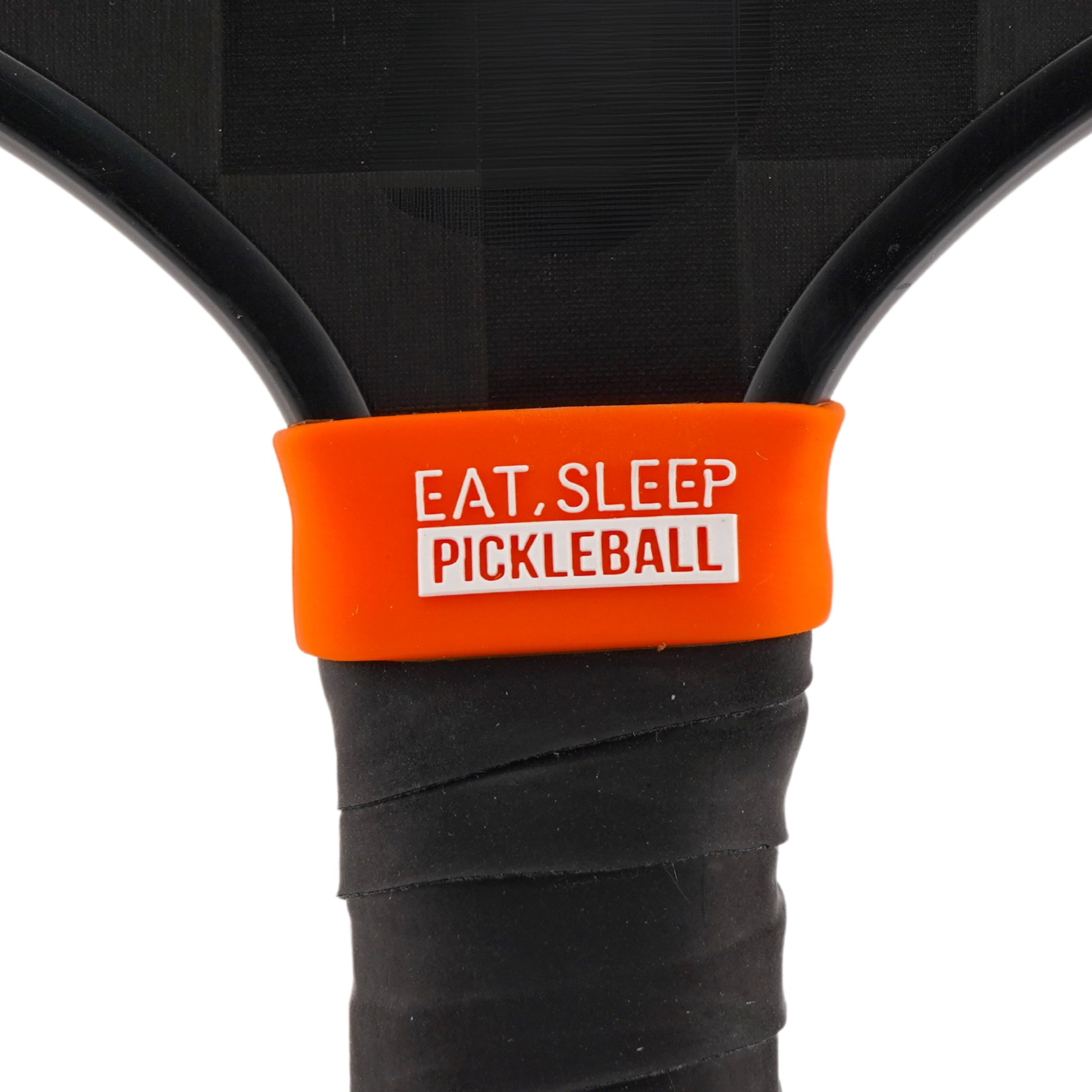 Eat Sleep Pickleball Pickleball Band shown on paddle as a color-customized personalized paddle band for pickleball players, ideal for paddle ID, team branding, and custom gear This image features custom pickleball paddle bands, a personalized paddle band, and a customized paddle band, ideal for player ID, team branding, club gear, and tournament accessories.