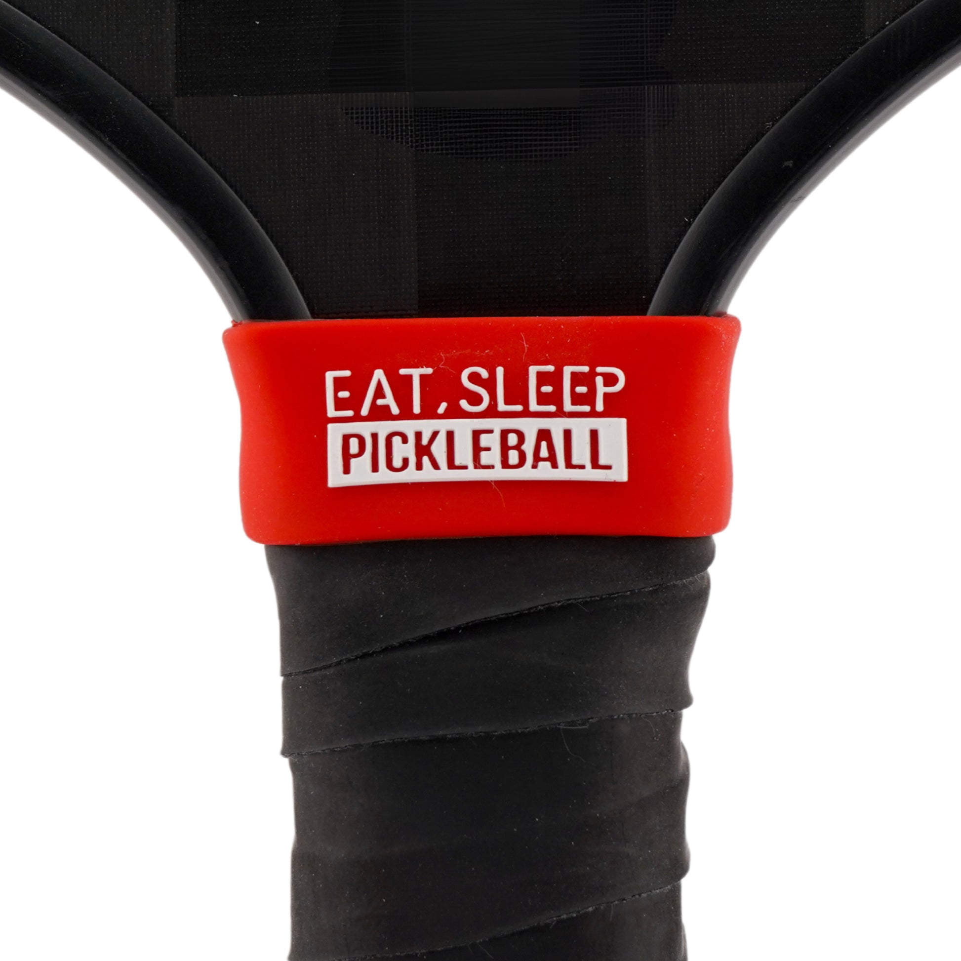Eat Sleep Pickleball Pickleball Band shown on paddle as a color-customized personalized paddle band for pickleball players, ideal for paddle ID, team branding, and custom gear This image features custom pickleball paddle bands, a personalized paddle band, and a customized paddle band, ideal for player ID, team branding, club gear, and tournament accessories.