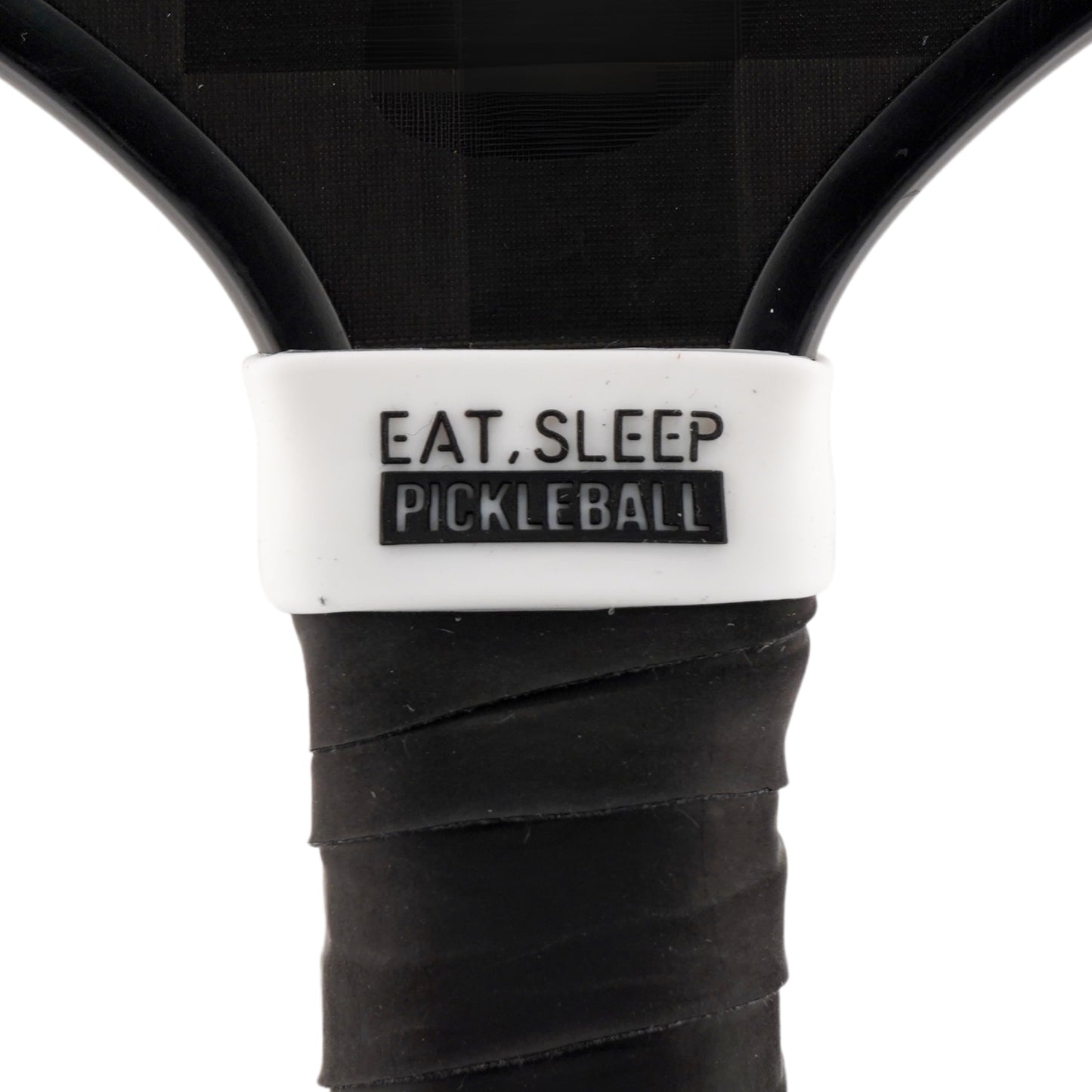 Eat Sleep Pickleball Pickleball Band shown on paddle as a color-customized personalized paddle band for pickleball players, ideal for paddle ID, team branding, and custom gear This image features custom pickleball paddle bands, a personalized paddle band, and a customized paddle band, ideal for player ID, team branding, club gear, and tournament accessories.