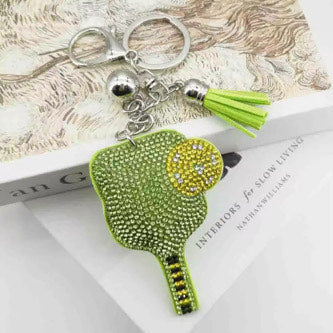 Sparkle Keychain – Fun Pickleball Paddle Keychain & Zipper Tag